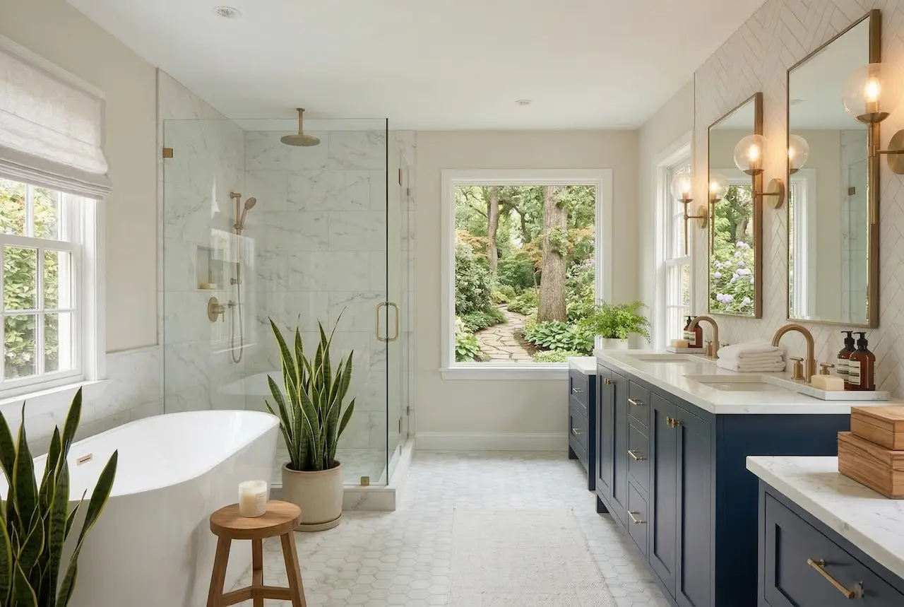 Luxury bathroom renovation by Ferolla