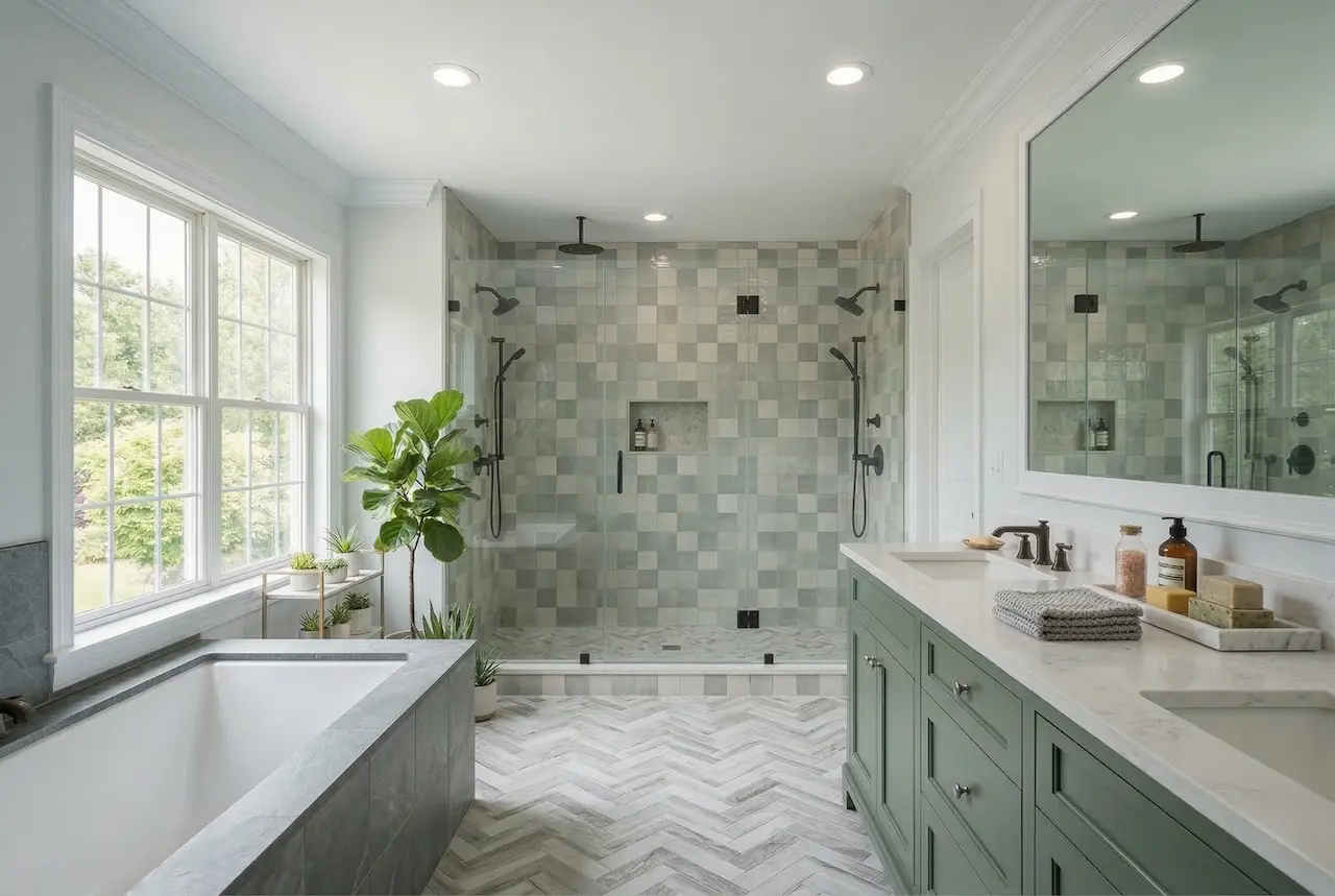 Luxury bathroom renovation by Ferolla